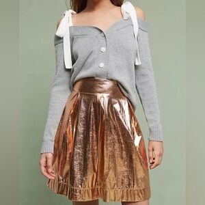 Anthropologie Moulinette Soeurs Metallic Copper Skirt sz large